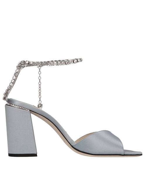 Sandali in raso e strass JIMMY CHOO | SAEDA SANDAL/BH 85 SATINAZZURRO